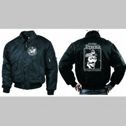 Vlad Tepes Dracula - The Legend of Transylvania - čierna zimná letecká bunda BOMBER Winter Jacket s límcom, typ CWU z pevného materiálu s masívnym zipsom na zapínanie 100% nylón